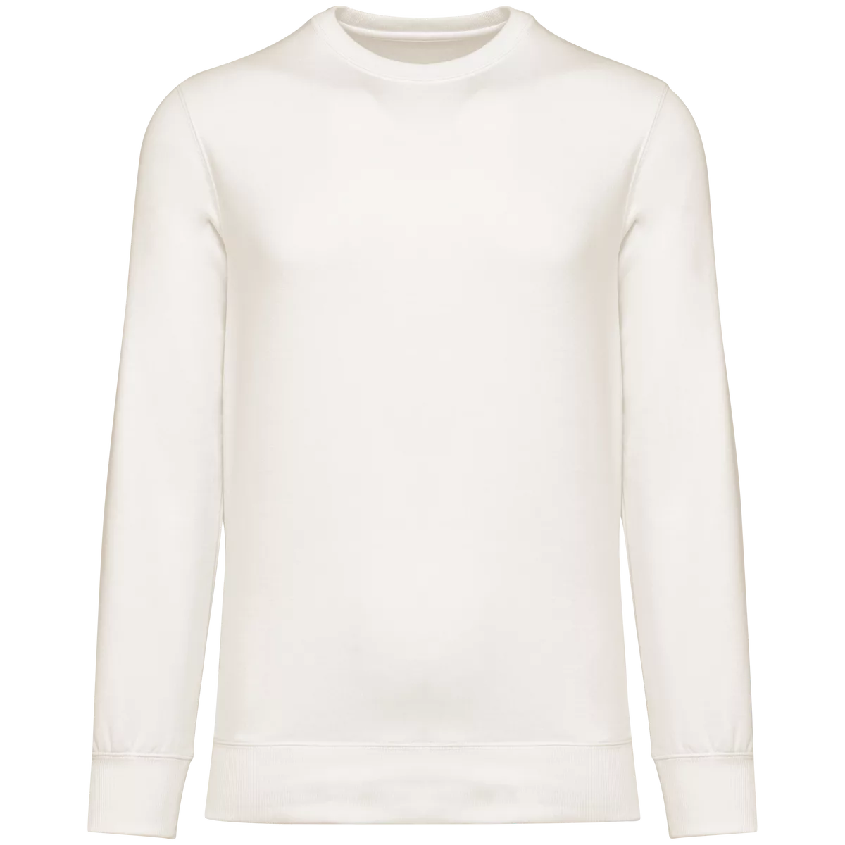 Ecologische uniseks sweater met ronde hals en verlaagde schouders French Terry Ivory