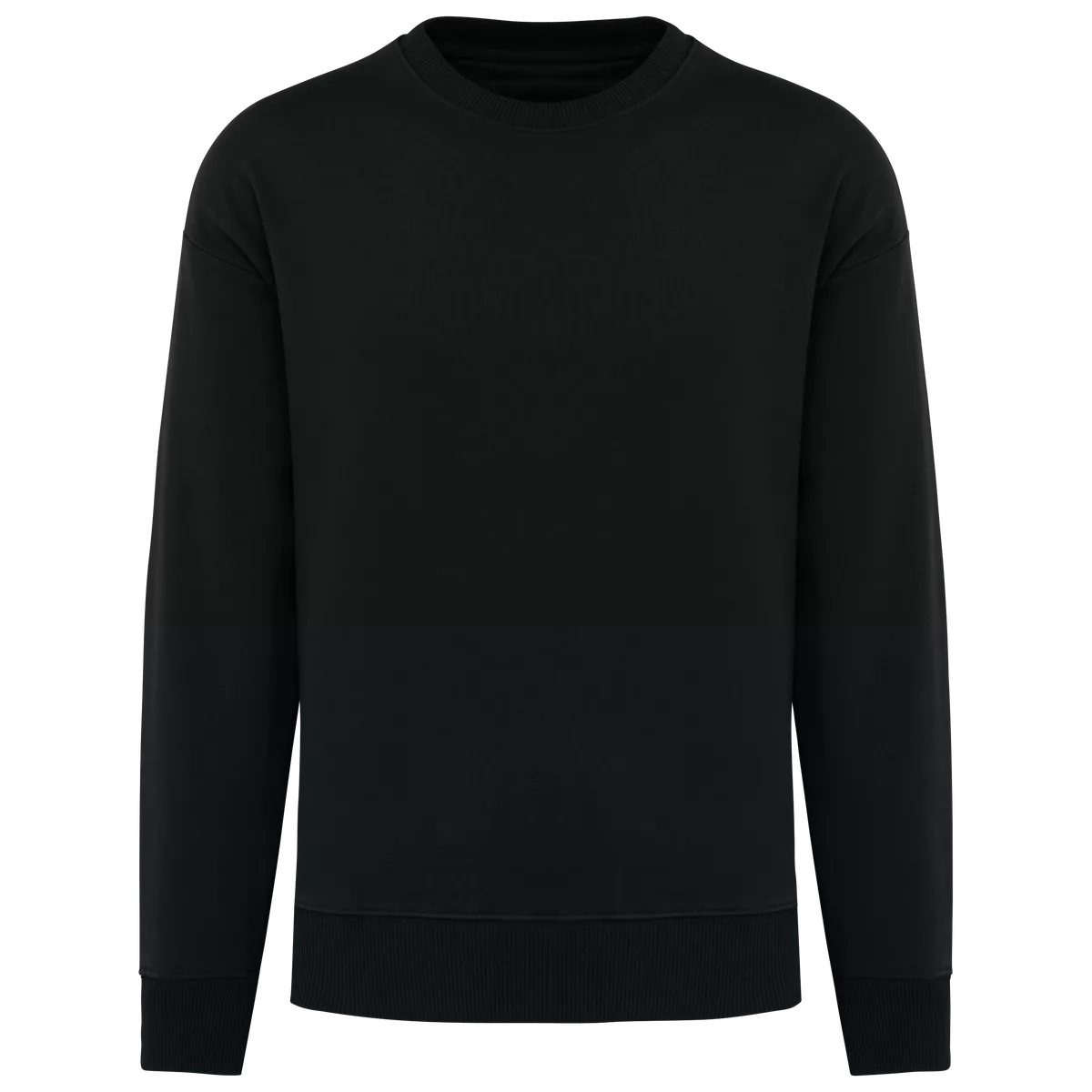 Ecologische oversized uniseks sweater met ronde hals Black