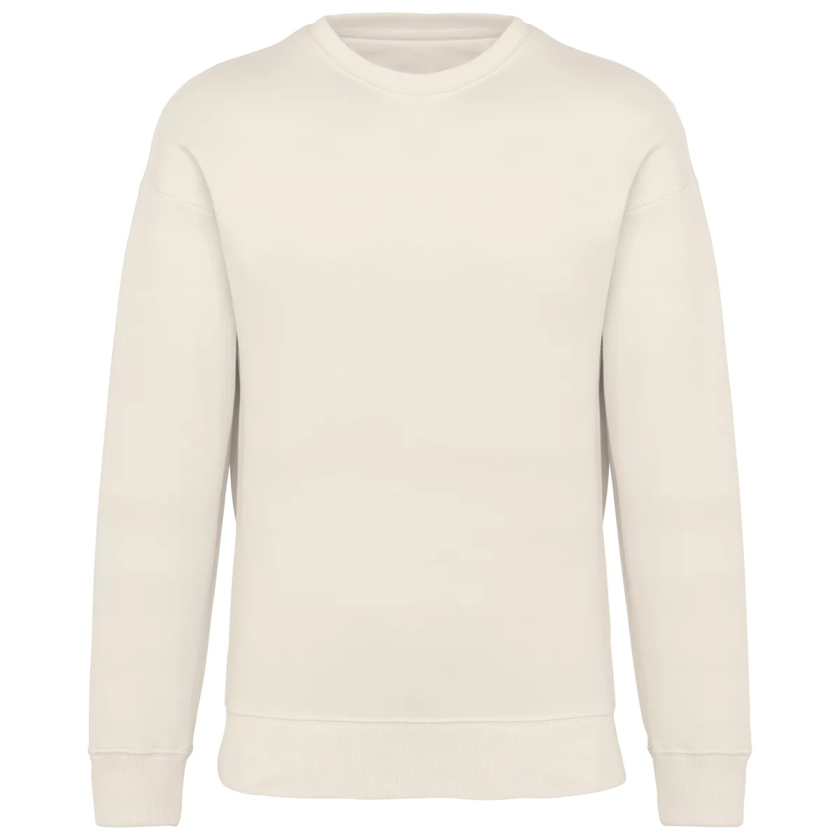 Ecologische oversized uniseks sweater met ronde hals Ivory