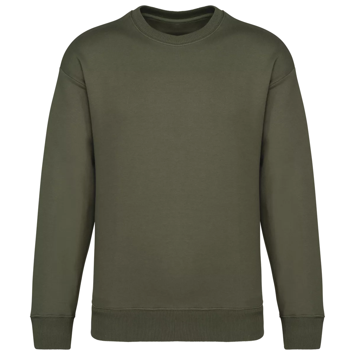 Ecologische oversized uniseks sweater met ronde hals Organic Khaki