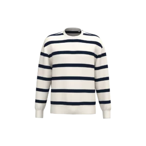 Ivory/ Navy blue stripes