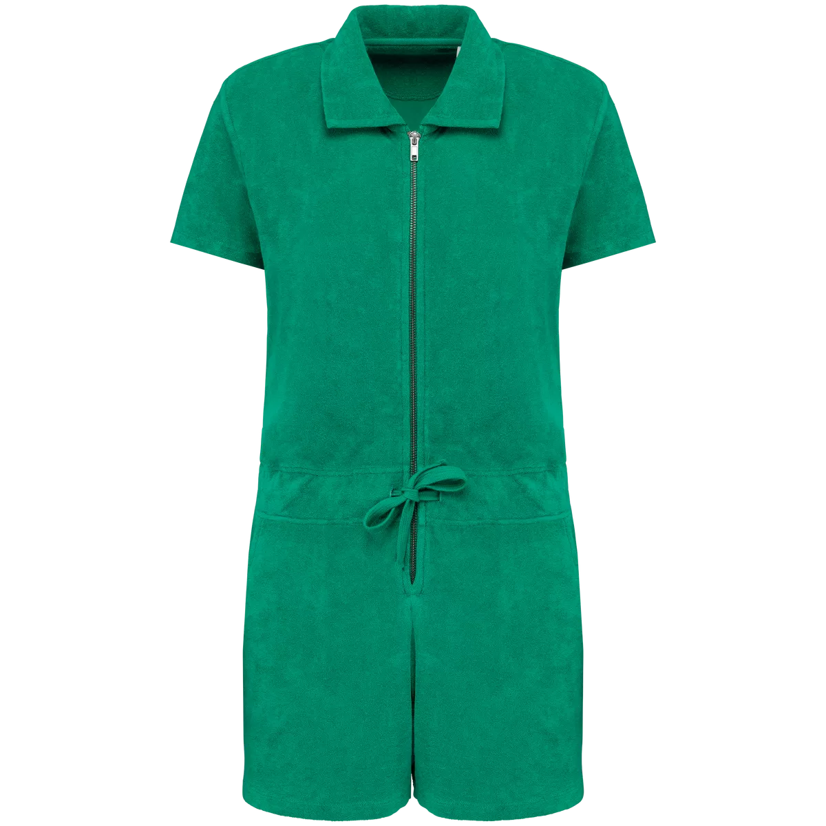 Ecologisch badstof jumpsuit voor dames Malachite Green