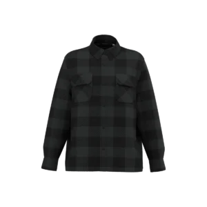 Duurzaam gewatteerd geruit overhemdjack voor heren Iron Grey / Black Checked