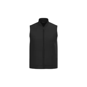 Ecologische gevoerde uniseks bodywarmer van twill met teddykraag Black