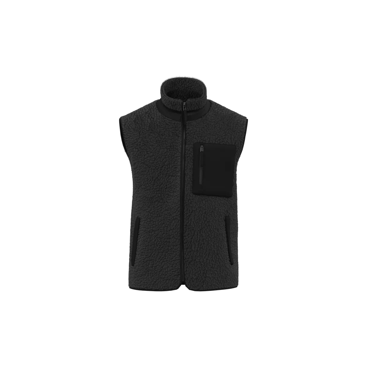 Ecologische uniseks bodywarmer van sherpa Black