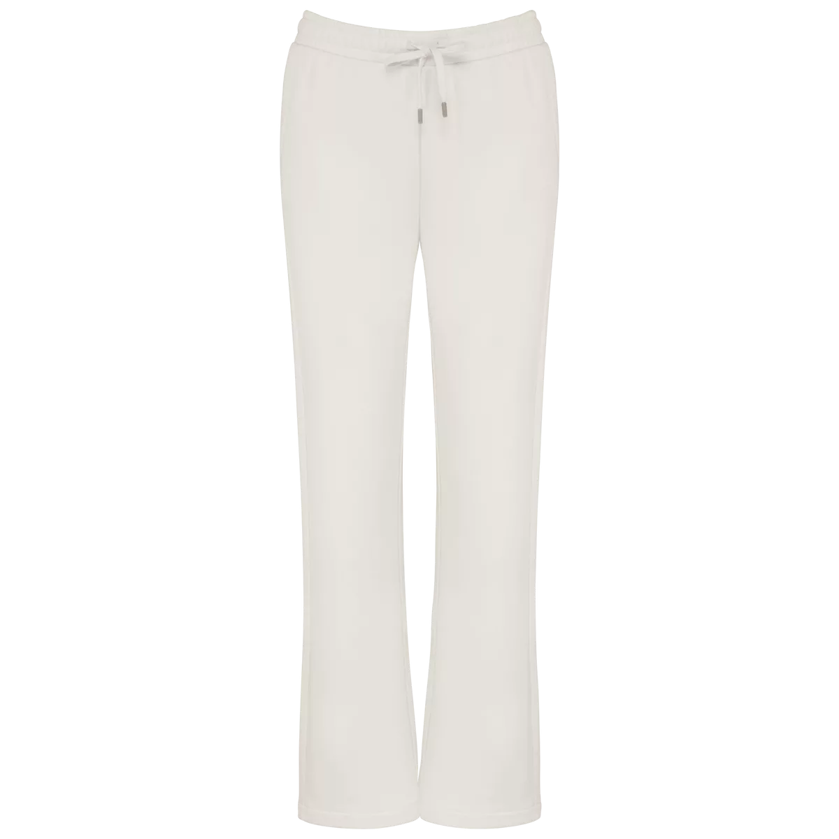 Ecologische wijde joggingbroek voor dames in French Terry Ivory