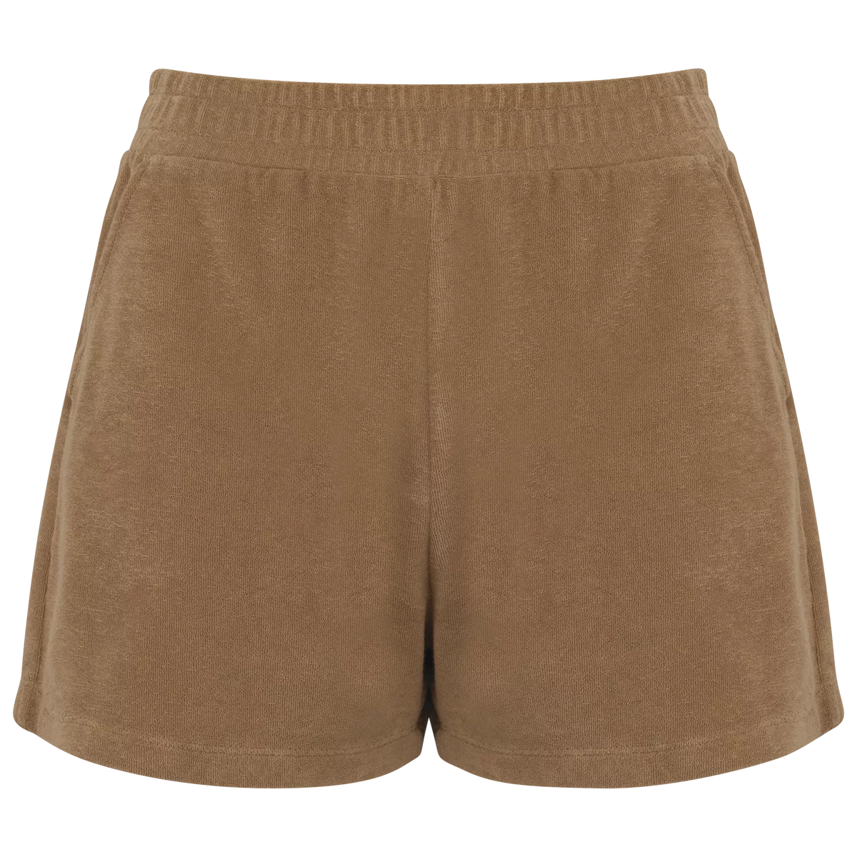 Ecologische badstof damesshort Cream Coffee