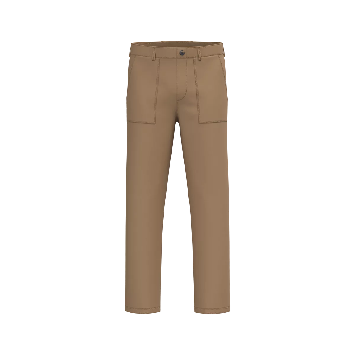 Heren utility broek met verwassen look van ecologisch materiaal Washed Dark Camel