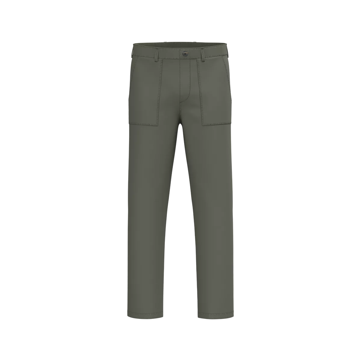 Heren utility broek met verwassen look van ecologisch materiaal Washed Organic Khaki