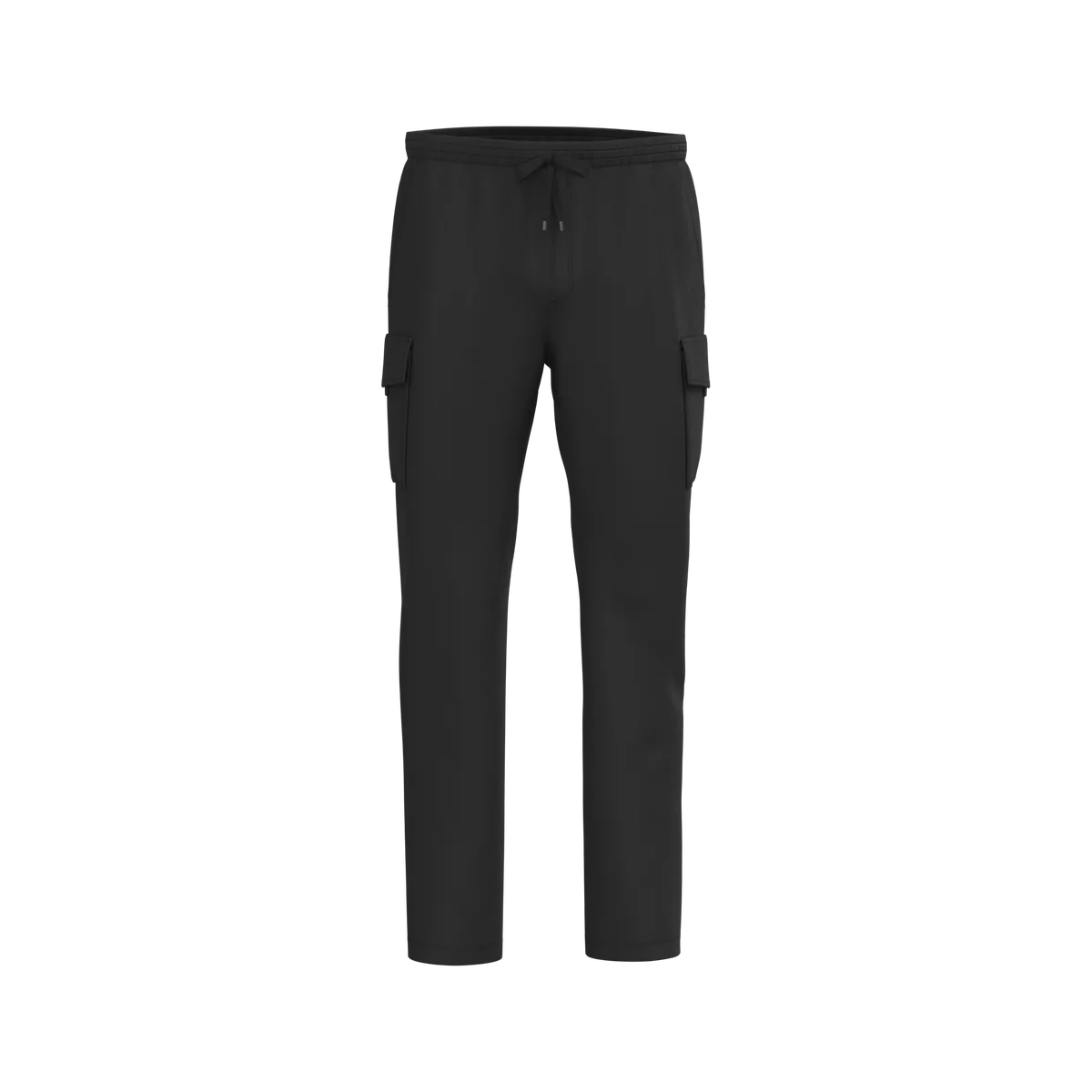 Ecologische verwassen heren cargobroek in French Terry Washed black