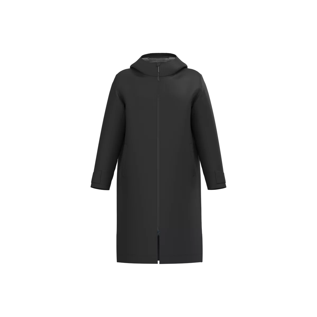 Lange jas met sherpavoering uniseks Black