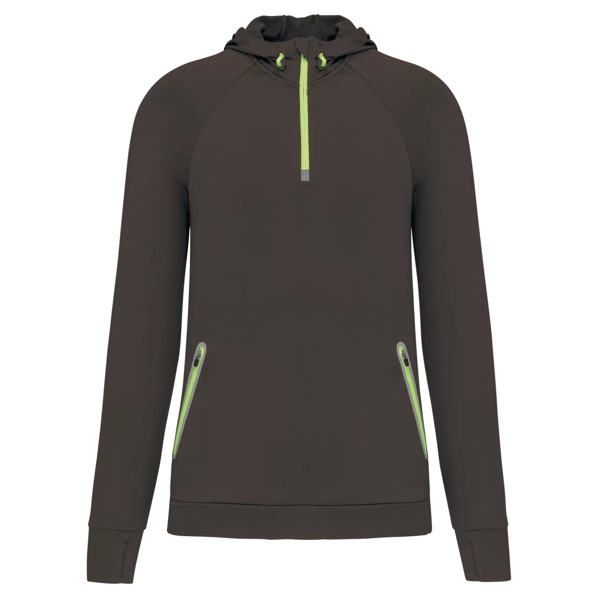 Unisex sportsweater Met Capuchon En Ritskraag Dark Grey