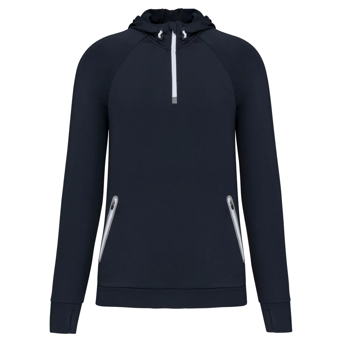 Unisex sportsweater Met Capuchon En Ritskraag Navy