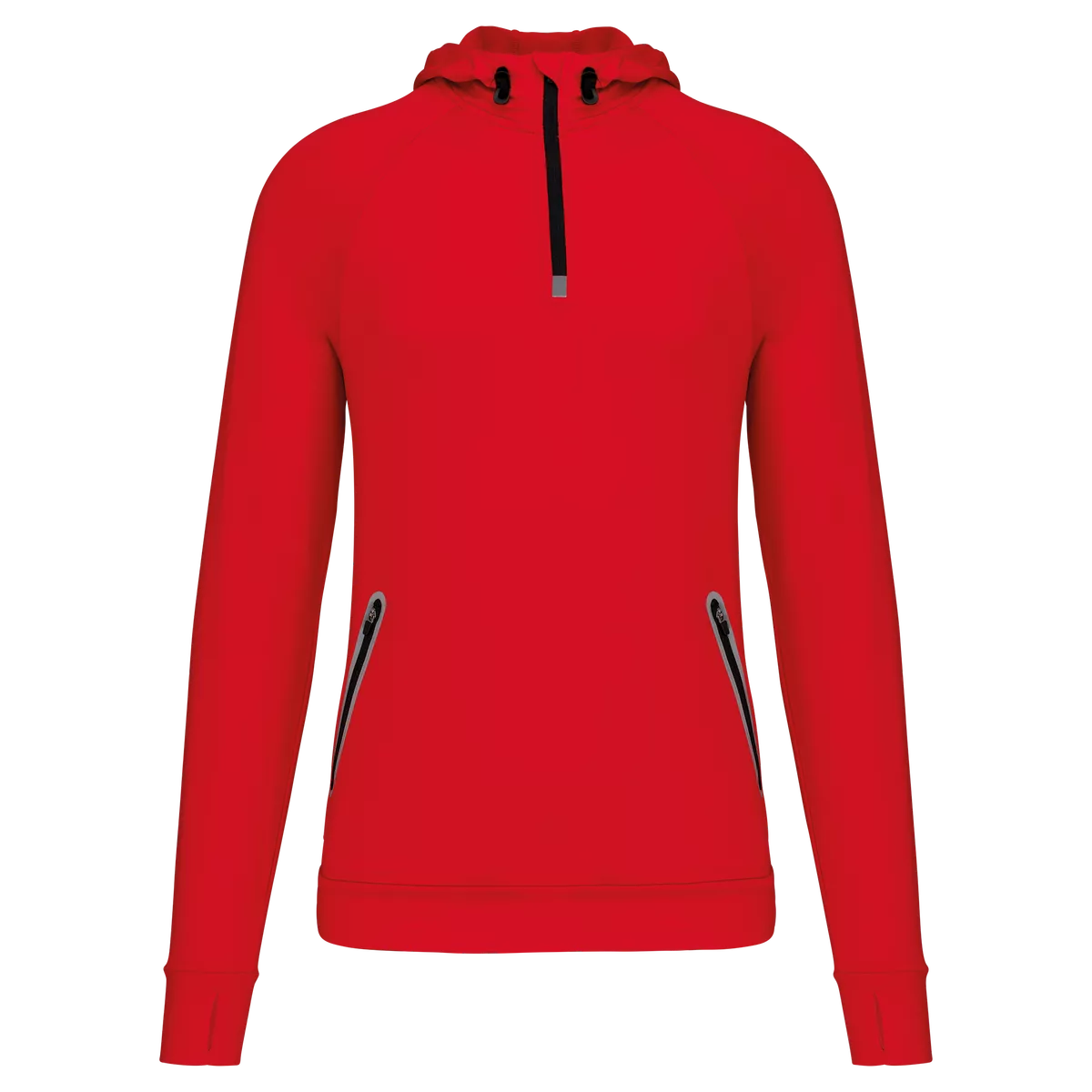 Unisex sportsweater Met Capuchon En Ritskraag Red