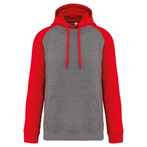 Grey Heather / Sporty Red