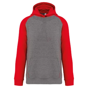 Grey Heather / Sporty Red