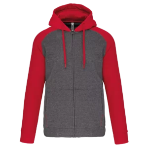 Grey Heather / Sporty Red