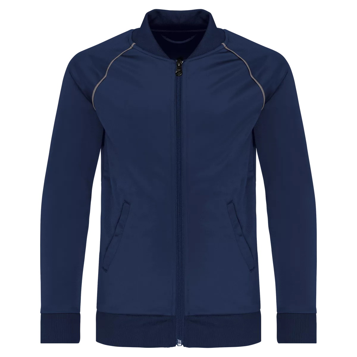 Kindertrainingsjasje met rits en biesje Sporty Navy