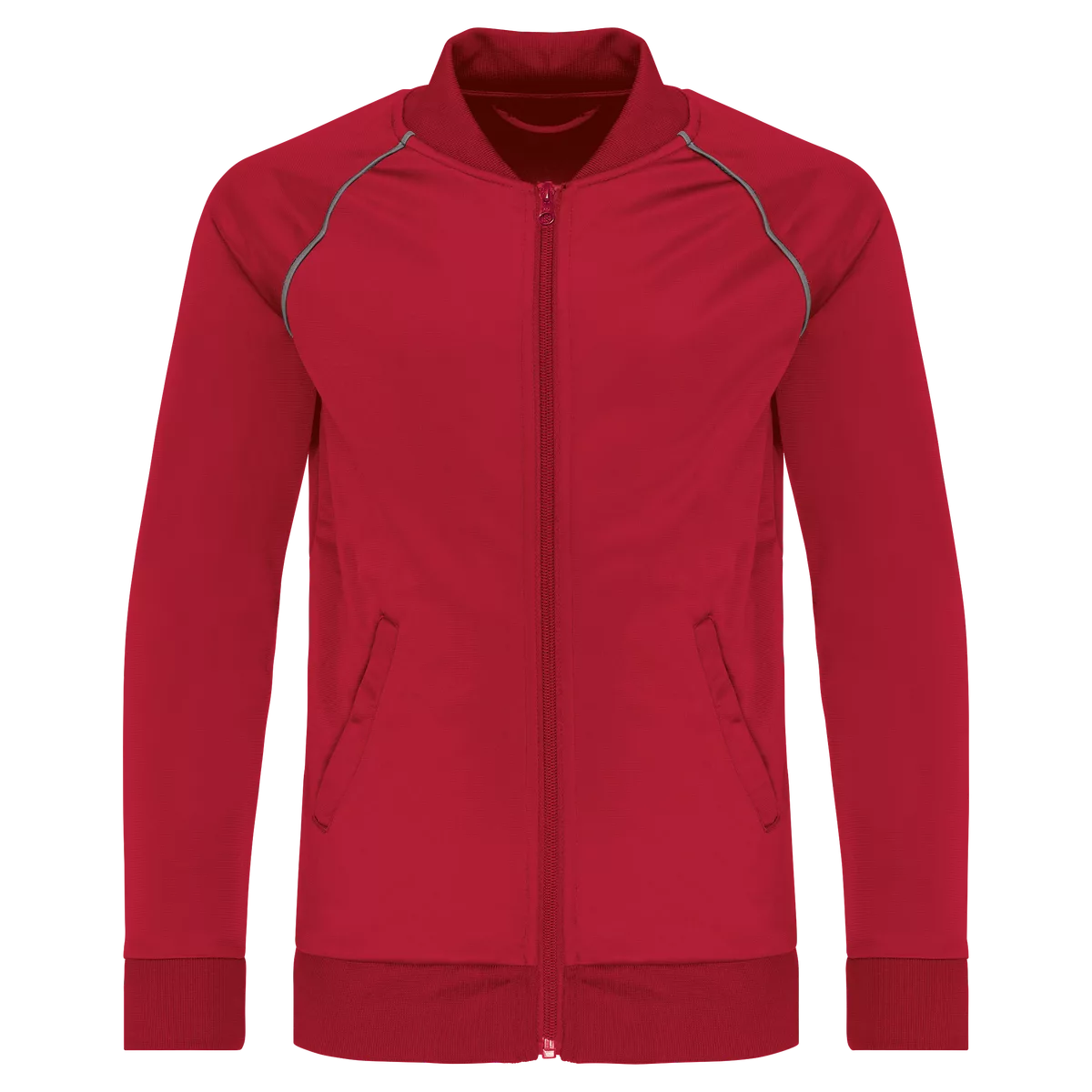 Kindertrainingsjasje met rits en biesje Sporty Red