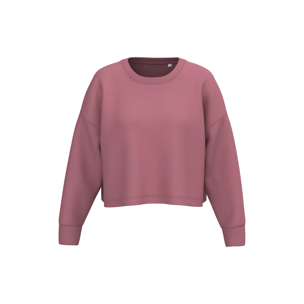 Cropped damessweater met ronde hals Antique Rose