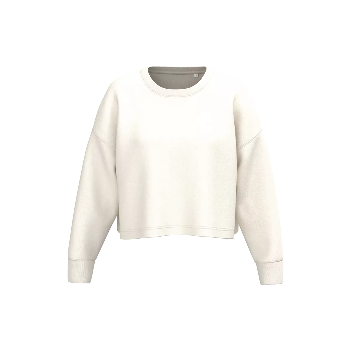 Cropped damessweater met ronde hals Coconut Milk