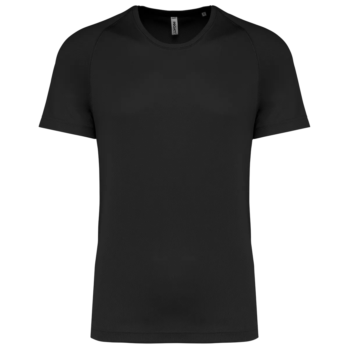 Gerecycled herensport-T-shirt met ronde hals Black