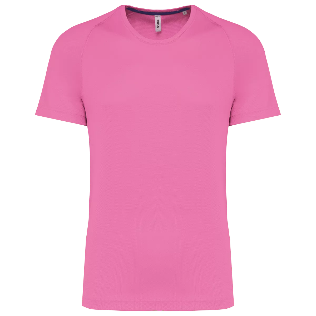 Gerecycled herensport-T-shirt met ronde hals Deep Pink