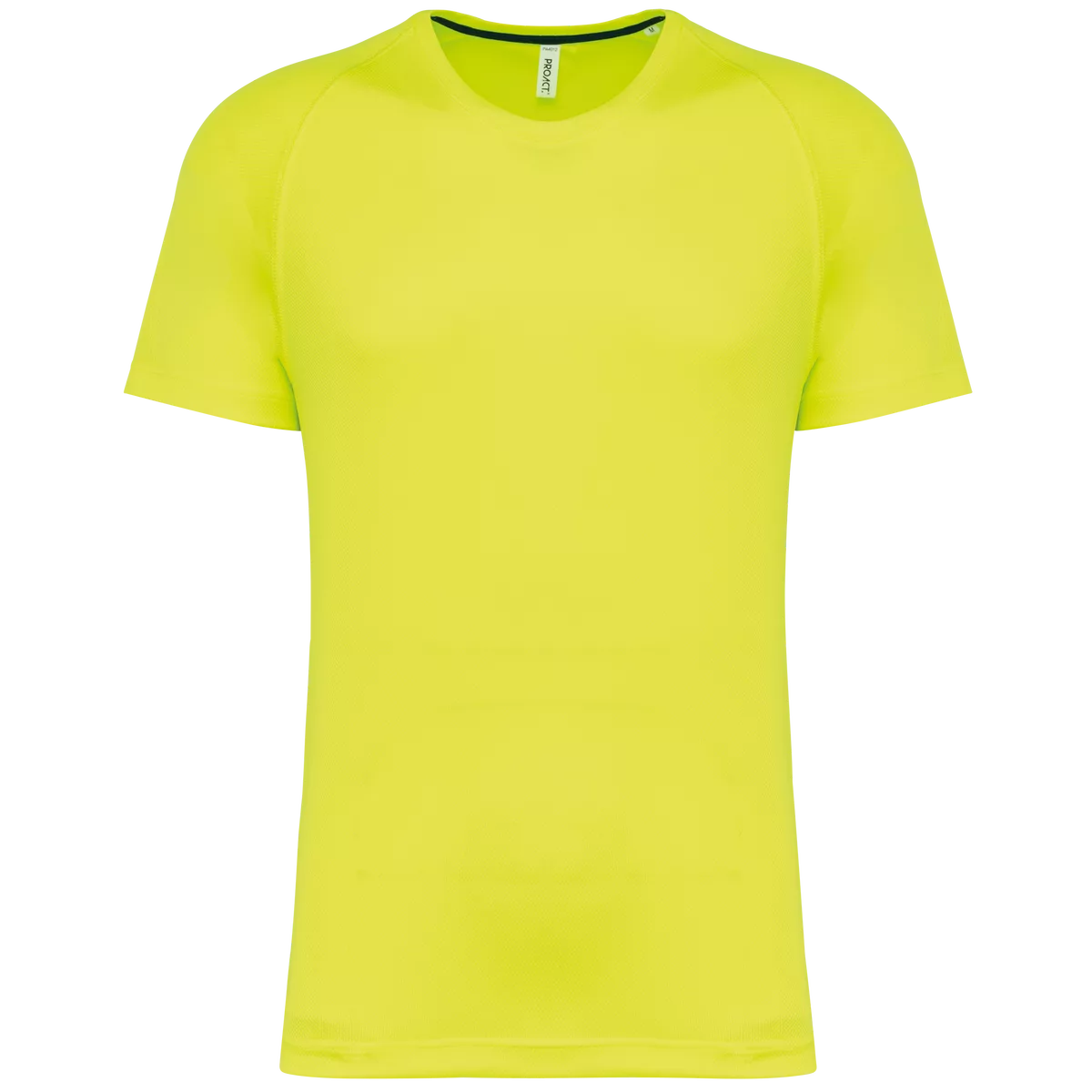 Gerecycled herensport-T-shirt met ronde hals Fluorescent Yellow