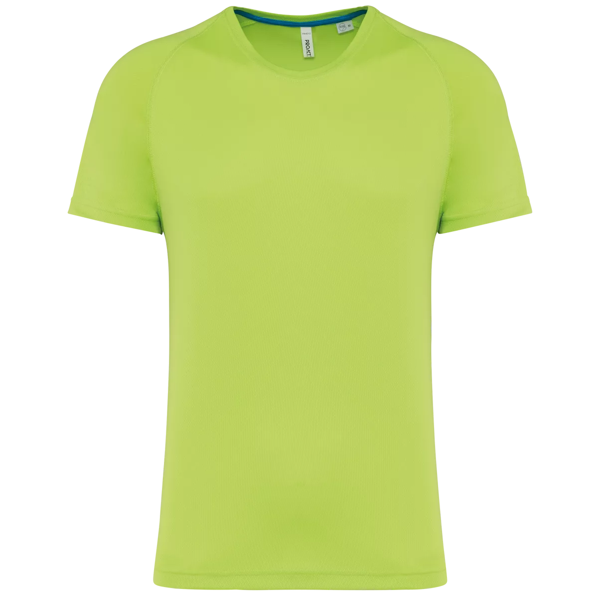 Gerecycled herensport-T-shirt met ronde hals Lime