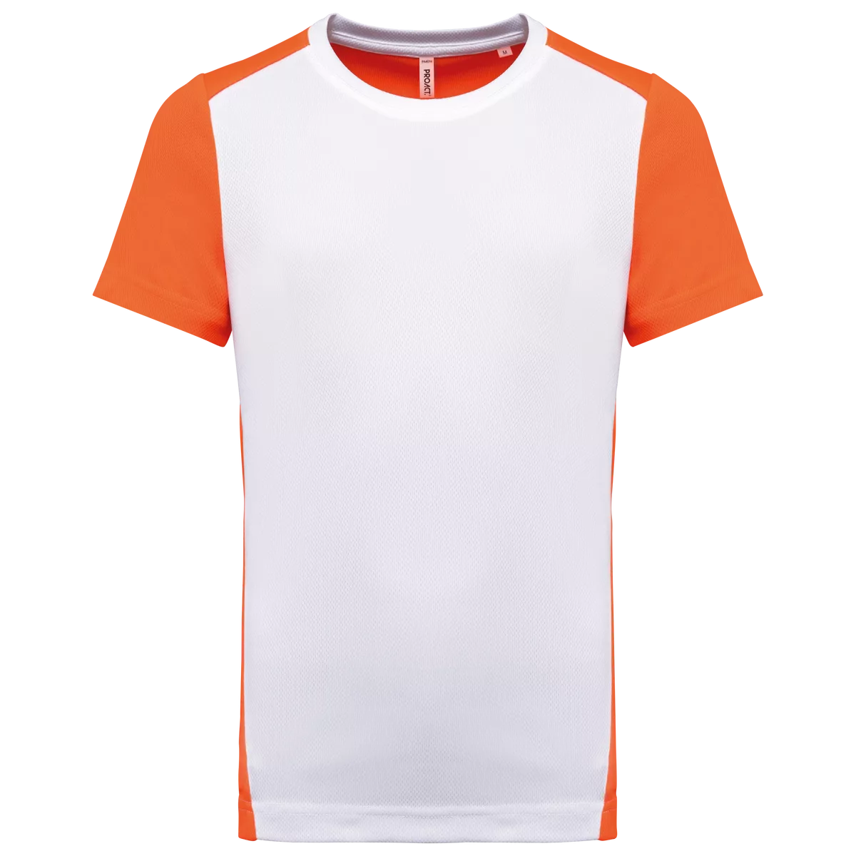 Ecologisch sport-T-shirt in twee kleuren voor heren White / Fluorescent Orange
