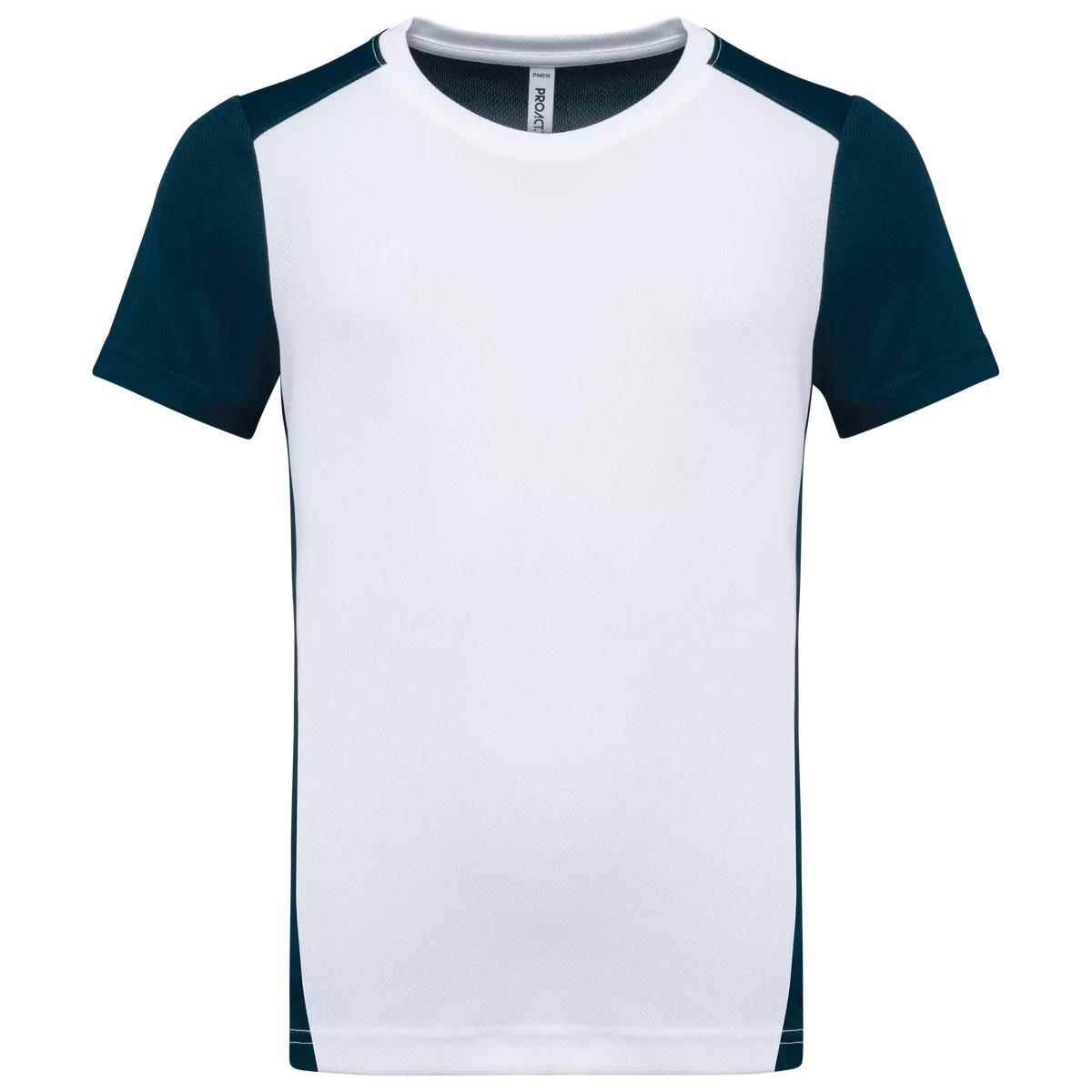 Ecologisch sport-T-shirt in twee kleuren voor kinderen White / Navy