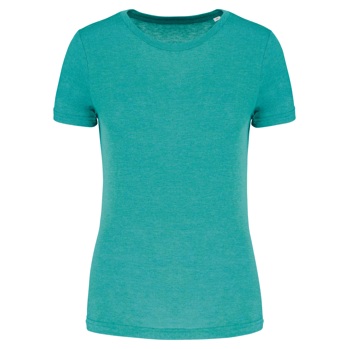 Damessport-T-shirt triblend met ronde hals Turquoise Blue Heather