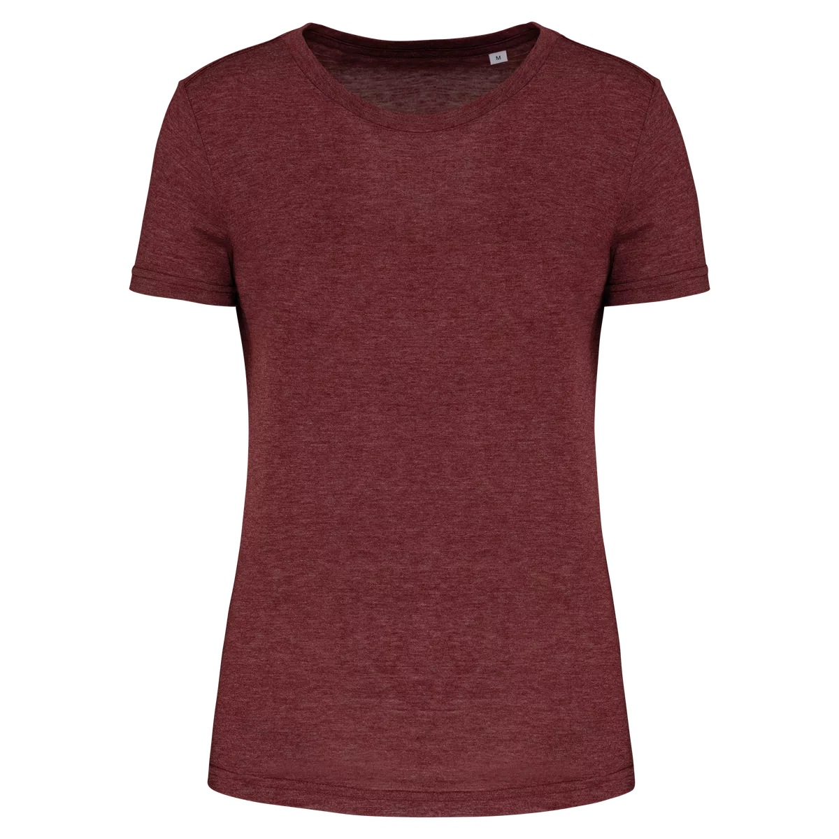 Damessport-T-shirt triblend met ronde hals Wine Heather