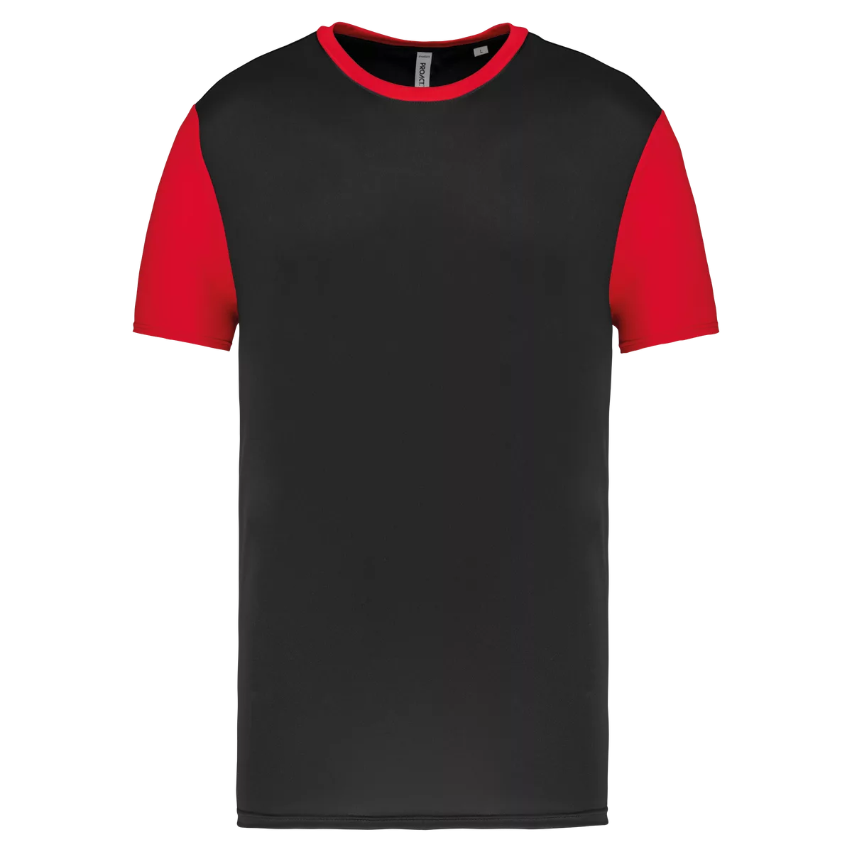 Unisex multisport T-shirt met korte mouwen in twee kleuren Black / Sporty Red