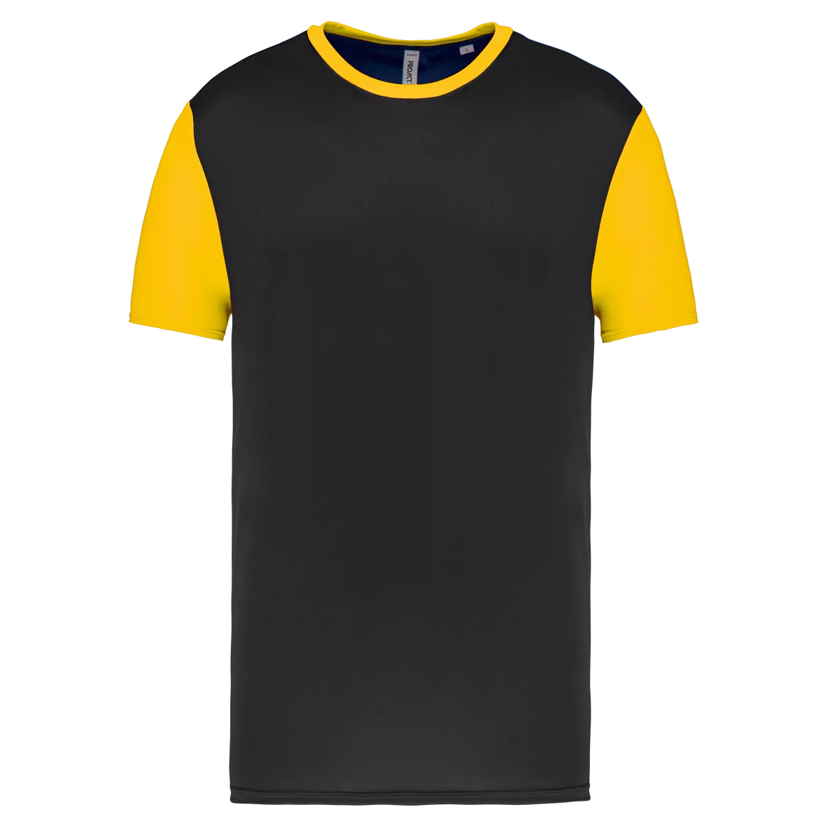 Unisex multisport T-shirt met korte mouwen in twee kleuren Black / Sporty Yellow
