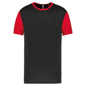 Multisport T-shirt met korte mouwen in twee kleuren voor kinderen Black / Sporty Red