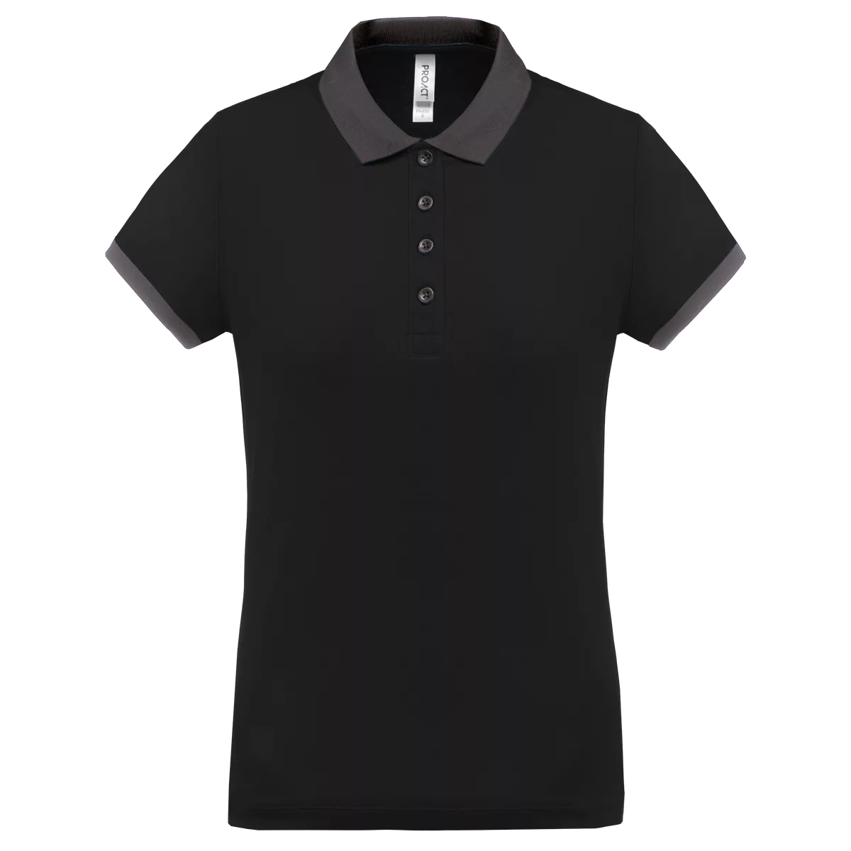 Dames-sportpolo Black / sporty grey