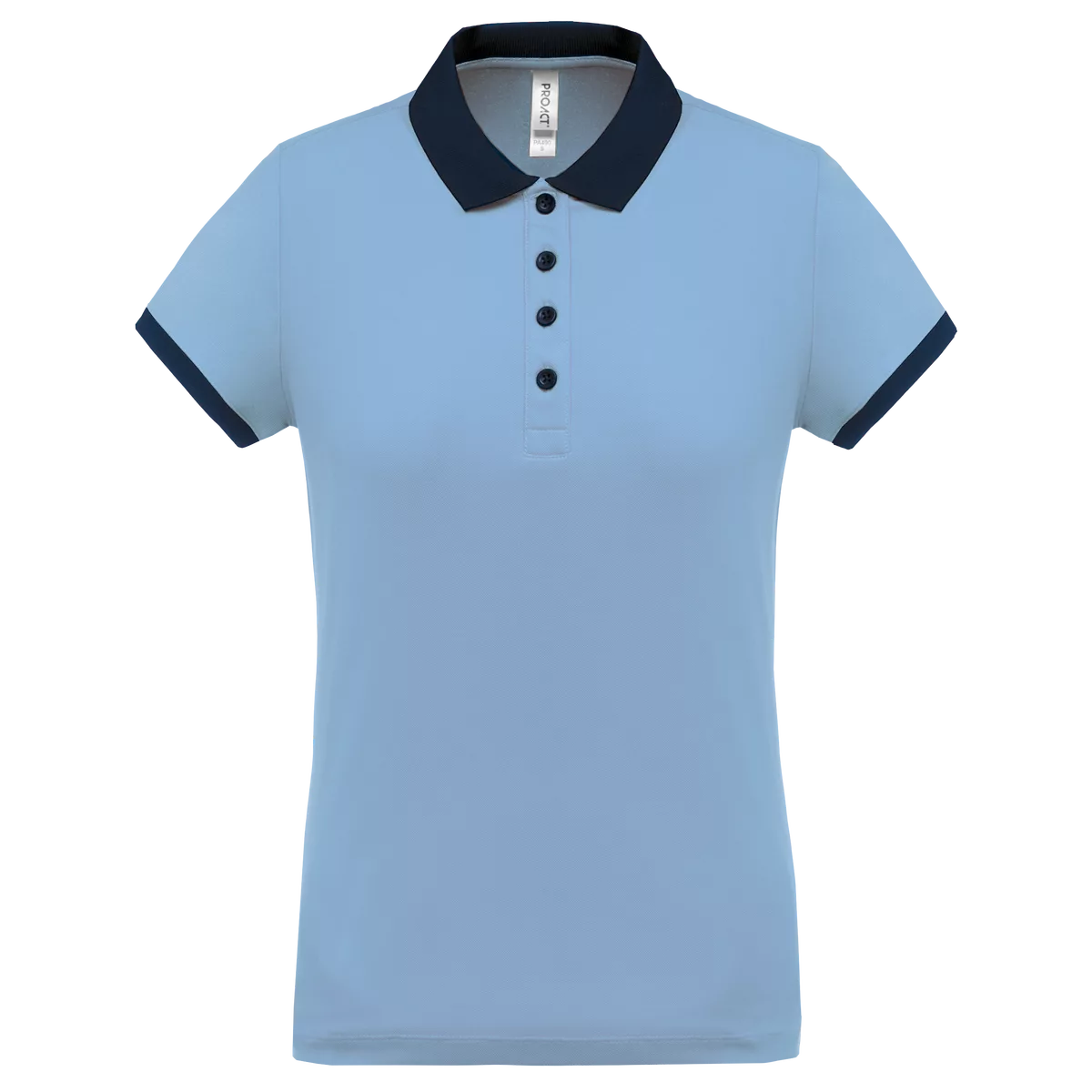 Dames-sportpolo Sky Blue / Sporty Navy