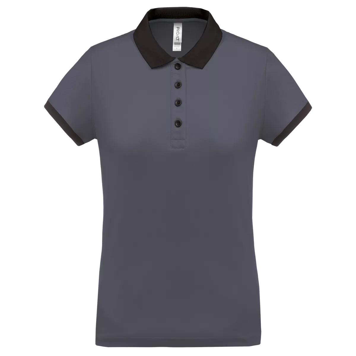 Dames-sportpolo sporty grey / Black