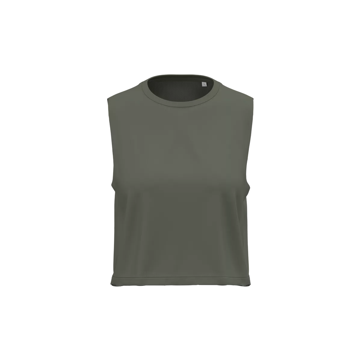 Cropped mouwloos T-shirt voor dames Sporty Khaki
