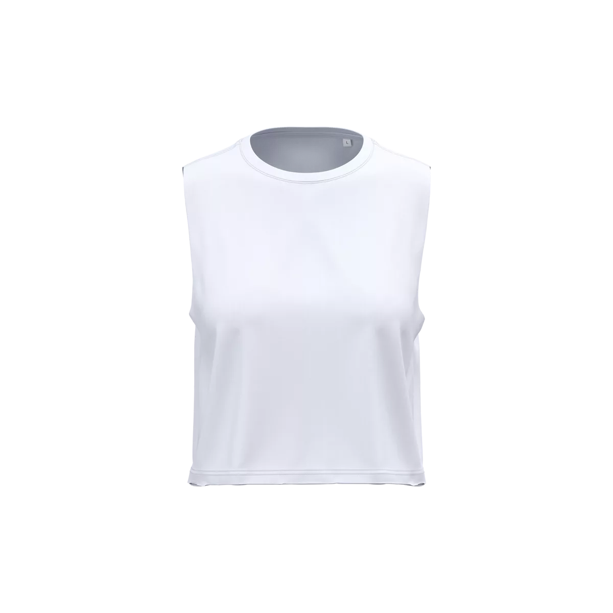 Cropped mouwloos T-shirt voor dames White