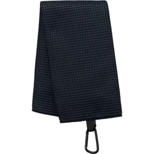 Golfhanddoek met honinggraatstructuur  – 50 x 40 cm Black