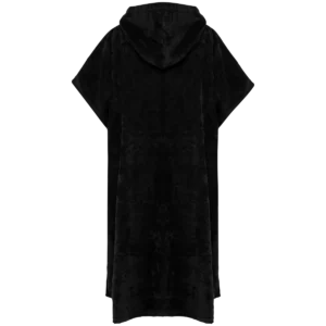 Uniseks poncho met capuchon van badstof Black