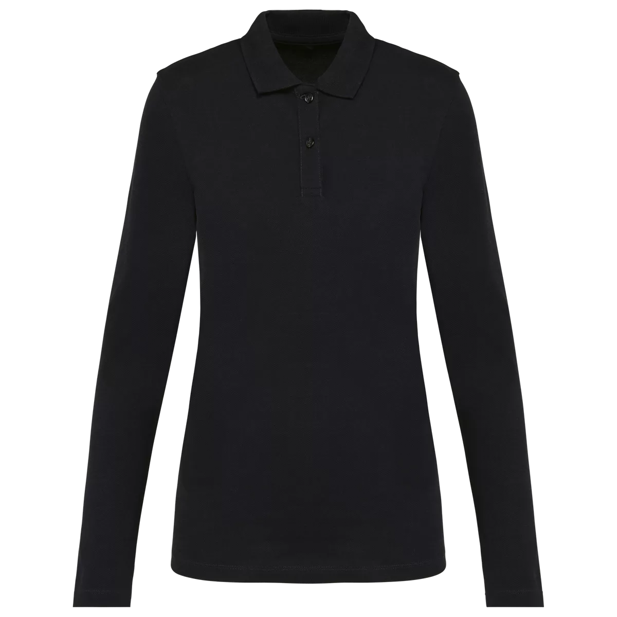 Supima® damespolo lange mouwen Black