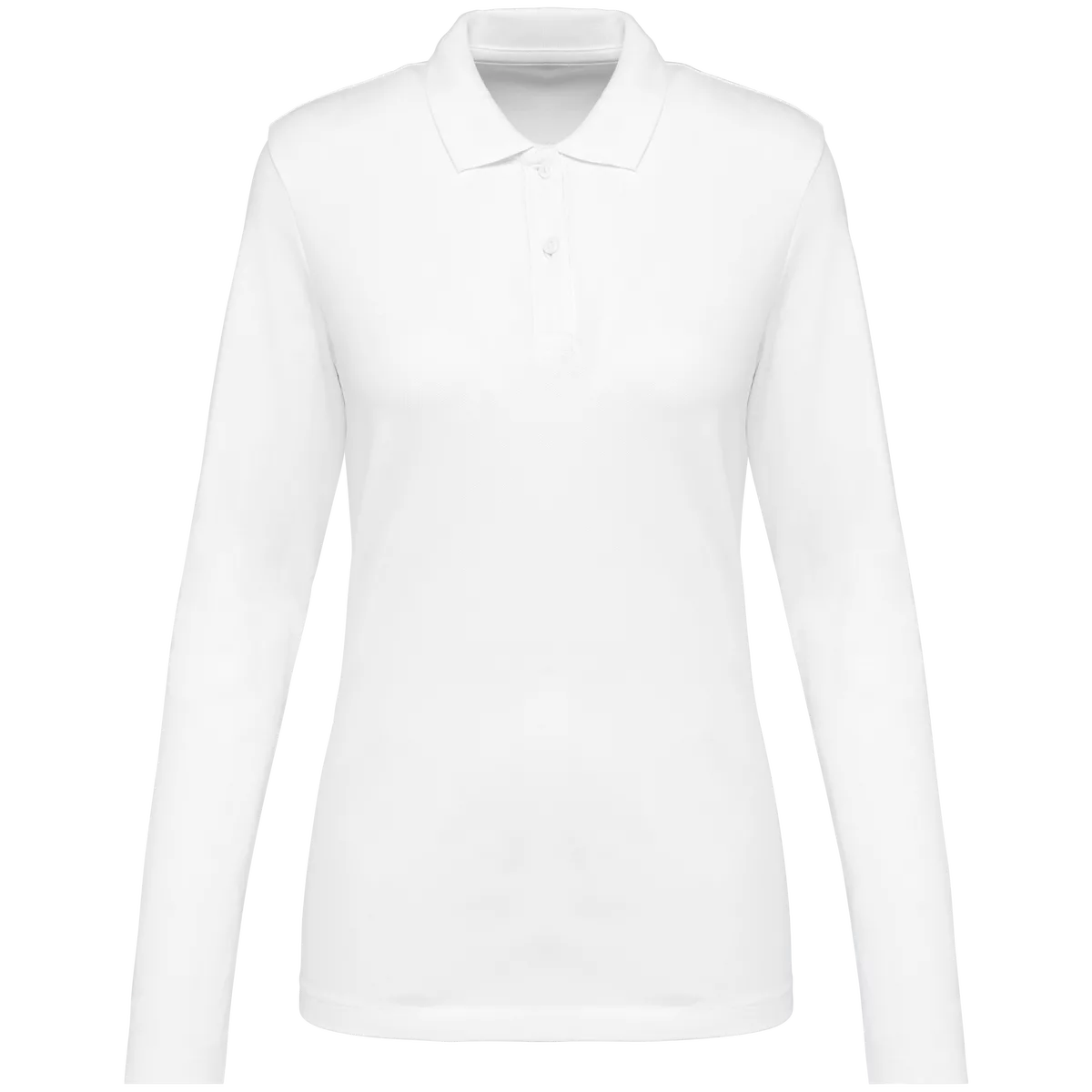 Supima® damespolo lange mouwen White