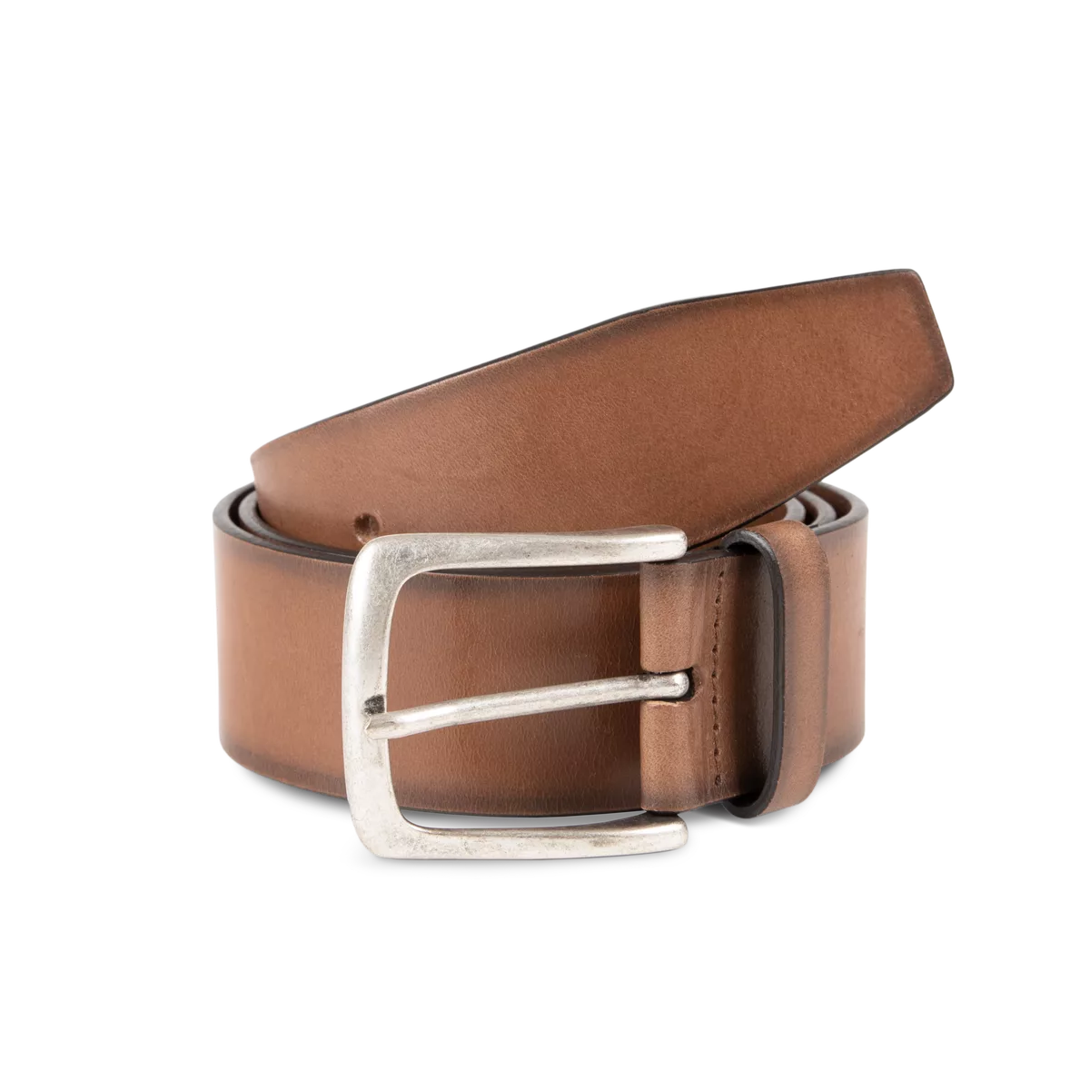 Vintage lederen herenriem Dark Cognac