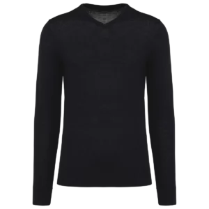 Merinotrui V-hals heren Black