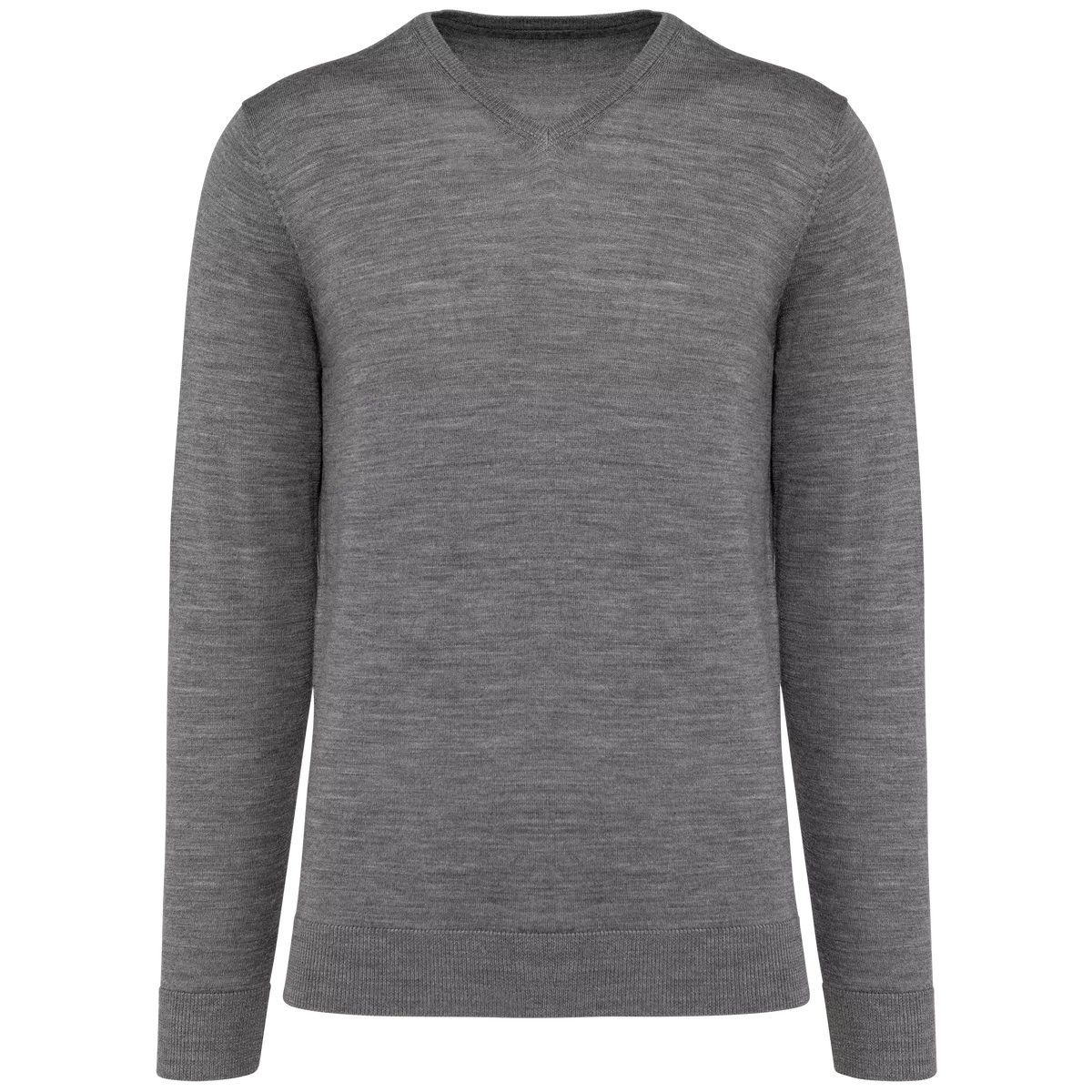 Merinotrui V-hals heren Grey Heather