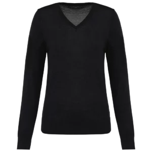 Merinotrui V-hals dames Black