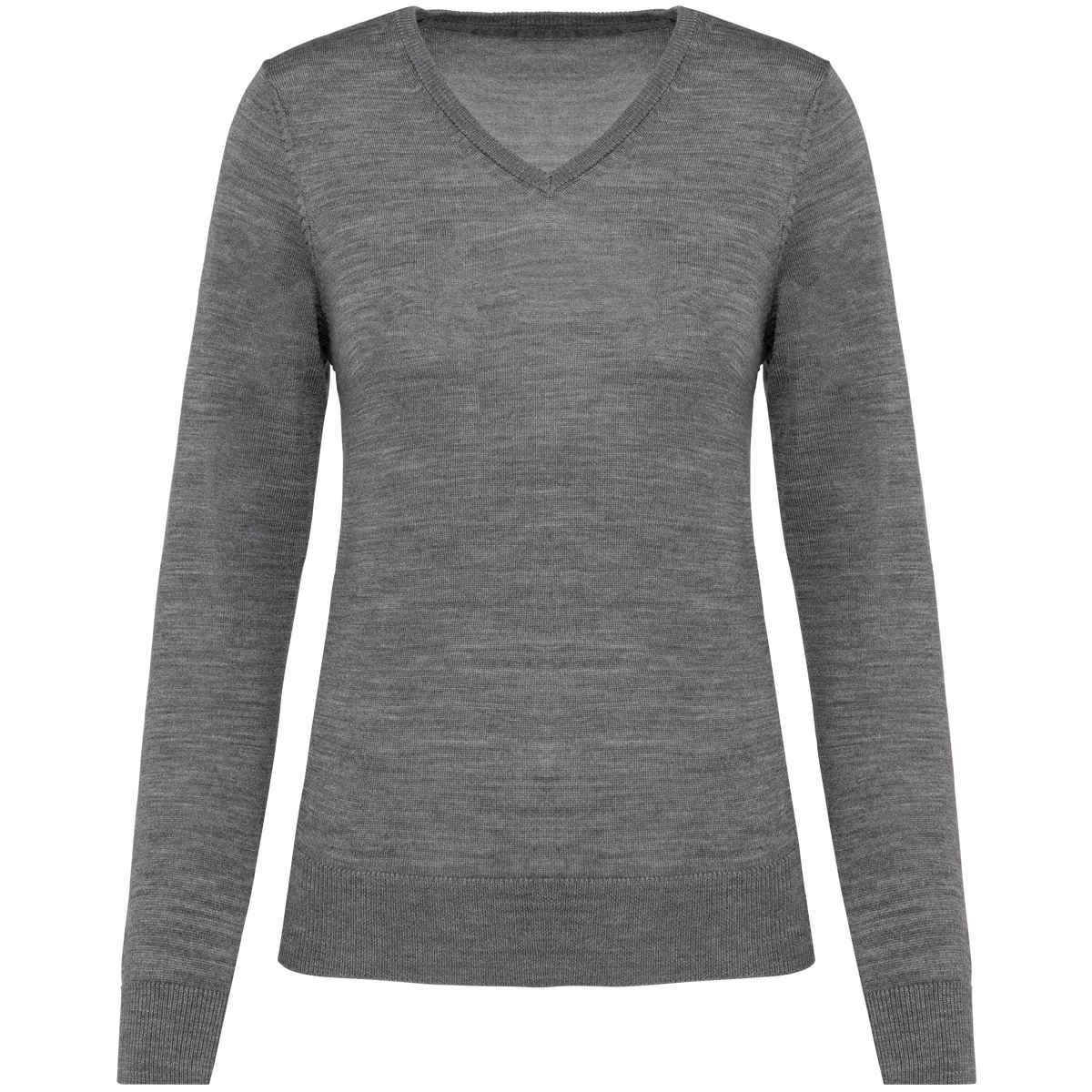 Merinotrui V-hals dames Grey Heather